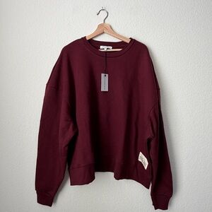 NWT WeWoreWhat Burgundy Crewneck Sweatshirt